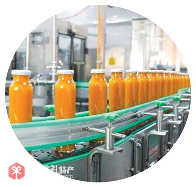图为甘农公司生产线上的沙棘饮品（雷彩利摄）