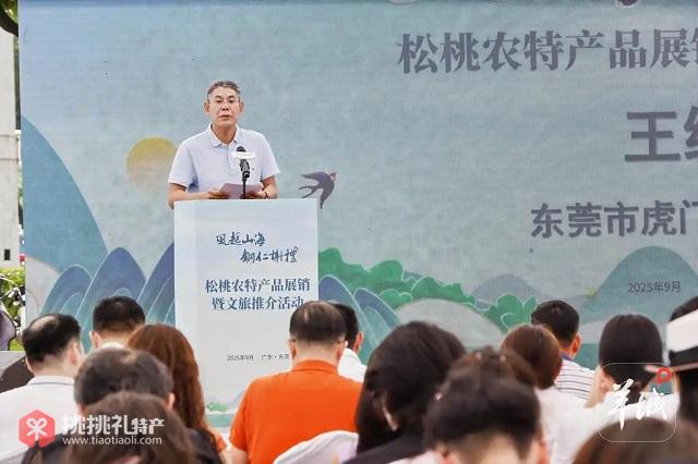 图为虎门镇人大主席王维钢在活动中致辞
