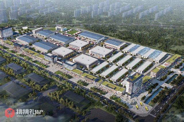 图为霍山智慧物流产业园和霍山农产品批发市场鸟瞰图