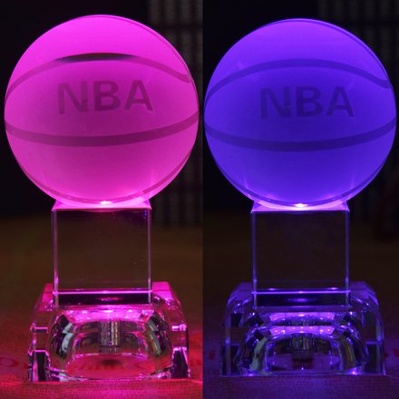 毕业纪念品：NBA水晶篮球摆件送男生朋友同学定制礼物