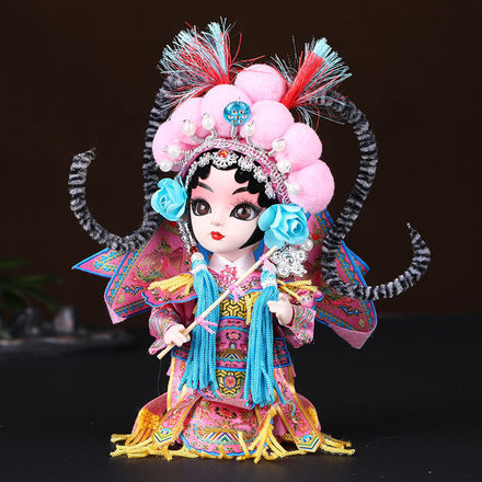 送外国友人中国风特色礼品小绢人京剧人物脸谱绢人娃娃