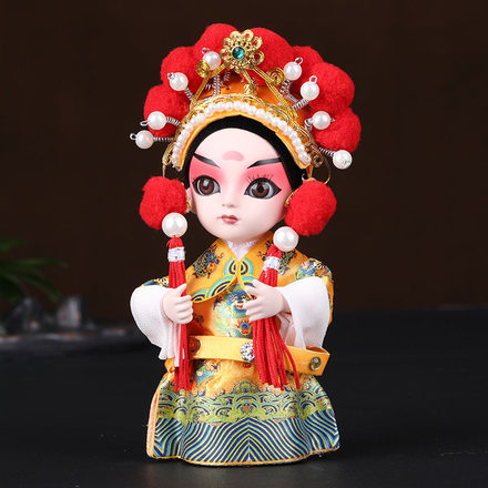 送外国友人中国风特色礼品小绢人京剧人物脸谱绢人娃娃