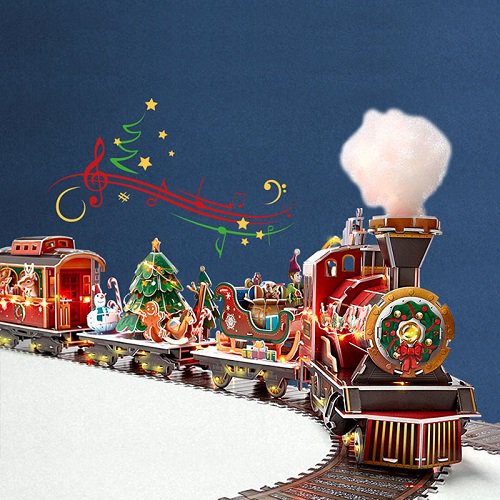 圣诞节小火车拼装模型