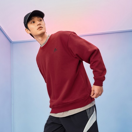 adidas阿迪达斯 情侣款加绒长袖卫衣